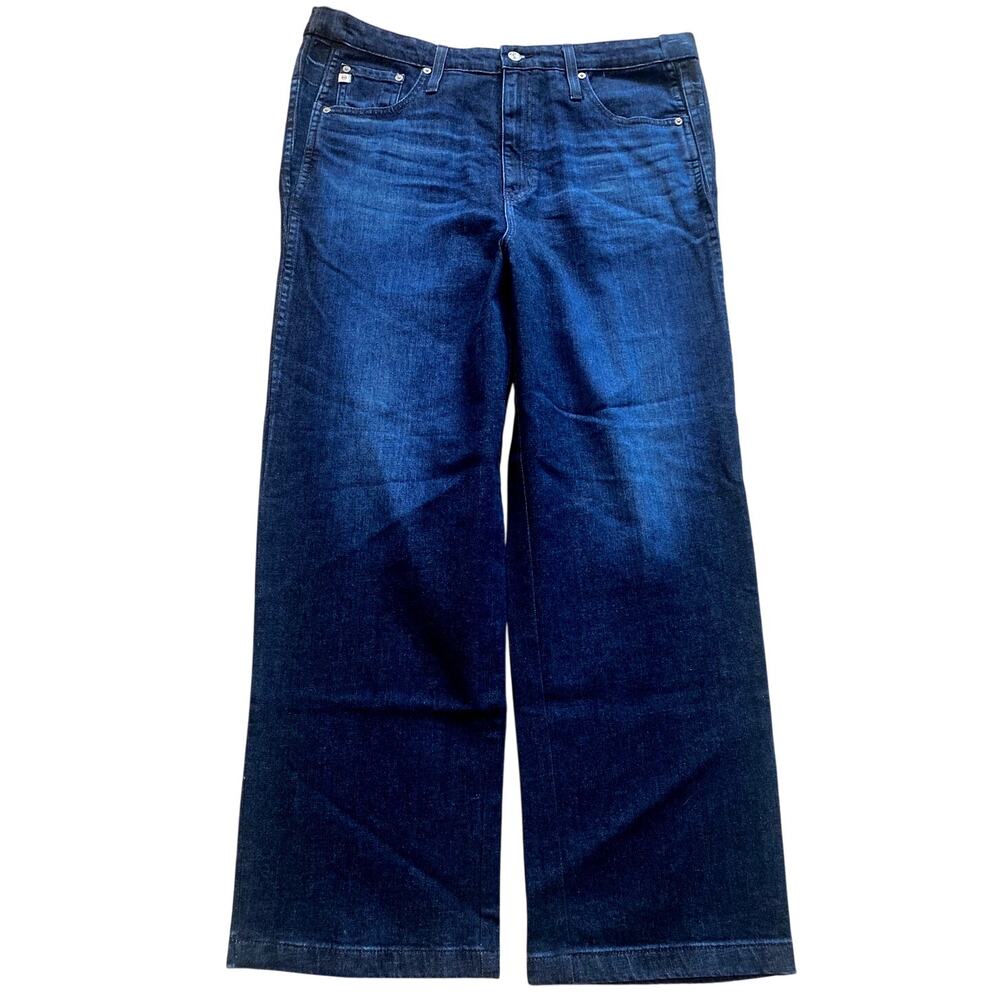 AG Adriano Goldschmied The Yvette High Rise Wide Leg Ankle Jeans Dark Wash 32R
